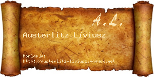 Austerlitz Líviusz névjegykártya